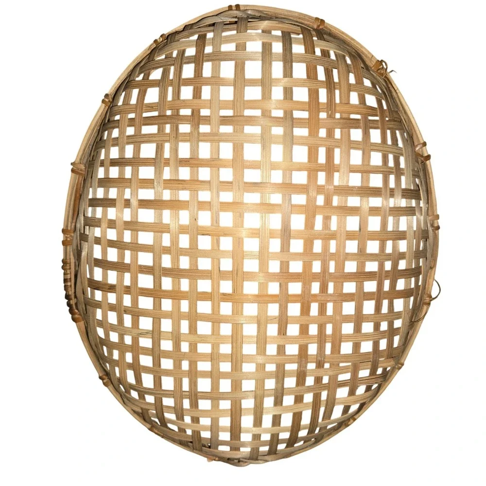 Unbranded Woven Bamboo Nesting Baskets Set of 6 Oval Brown Boho Wall Decor Trays